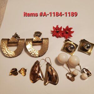 6 Pair of Earrings, items # A- 1184-1189, wt. 82. grams.